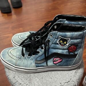 Vans Blue and Black High-Top Sneakers